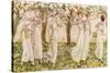 'The May dance' by Kate Greenaway-Kate Greenaway-Stretched Canvas