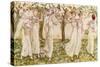 'The May dance' by Kate Greenaway-Kate Greenaway-Stretched Canvas