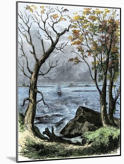 The Mayflower Anchored in Plymouth Bay-null-Mounted Giclee Print