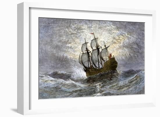 The Mayflower Bringing the First Colonists to Massachusetts-null-Framed Giclee Print