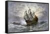 The Mayflower Bringing the First Colonists to Massachusetts-null-Framed Stretched Canvas