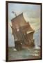 The Mayflower Carrying the Pilgrim Fathers across the Atlantic to America in 1620-Marshall Johnson-Framed Giclee Print