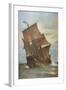 The Mayflower Carrying the Pilgrim Fathers across the Atlantic to America in 1620-Marshall Johnson-Framed Giclee Print