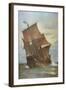 The Mayflower Carrying the Pilgrim Fathers across the Atlantic to America in 1620-Marshall Johnson-Framed Giclee Print