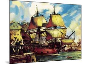 The Mayflower Leaves Plymouth-McConnell-Mounted Giclee Print