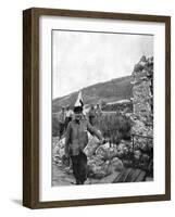 The Mayor of Ablain-Saint-Nazaire in the Ruins of the Commune, 1915-null-Framed Giclee Print