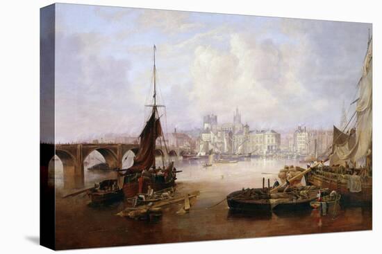 The Mayor's Barge on the Tyne, 1828-John Wilson Carmichael-Stretched Canvas