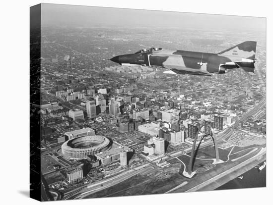 The Mcdonnell-Douglas F-4E Phantom Flies over St Louis-null-Stretched Canvas