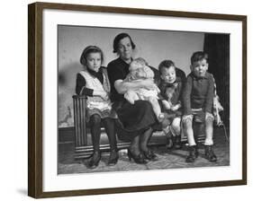 The Mcdougall Family Posing for a Portrait in their Home-William Vandivert-Framed Photographic Print