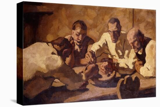 The Meal (First Constitution); Die Mahlzeit (Erste Fassung), 1920-Albin Egger-lienz-Stretched Canvas