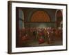 The Meal in Honour of Ambassador Cornelis Calkoen, c.1727-30-Jean Baptiste Vanmour-Framed Giclee Print