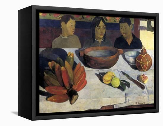 The Meal or the Bananas-Paul Gauguin-Framed Stretched Canvas