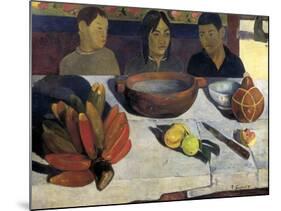 The Meal or the Bananas-Paul Gauguin-Mounted Art Print