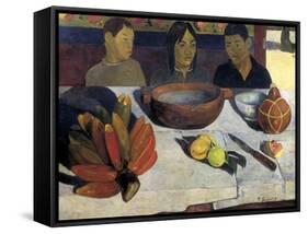 The Meal or the Bananas-Paul Gauguin-Framed Stretched Canvas