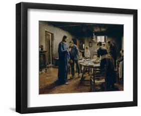 The Mealtime Prayer, 1885 (Oil on Canvas)-Fritz von Uhde-Framed Giclee Print