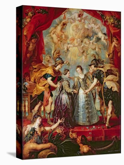The Medici Cycle: Exchange of the Two Princesses of France and Spain, 9th November 1615, 1621-25-Peter Paul Rubens-Stretched Canvas