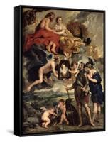 The Medici Cycle: Henri IV Receiving the Portrait of Marie de Medici 1621-25-Peter Paul Rubens-Framed Stretched Canvas