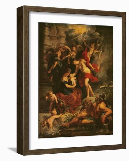 The Medici Cycle: the Birth of Marie De Medici (1573-1647) 26th April 1573, 1621-25-Peter Paul Rubens-Framed Giclee Print