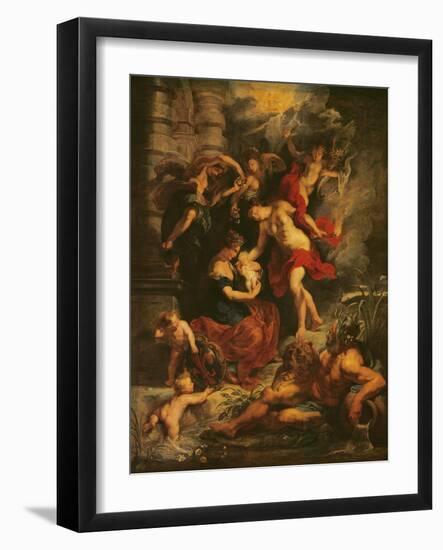 The Medici Cycle: the Birth of Marie De Medici (1573-1647) 26th April 1573, 1621-25-Peter Paul Rubens-Framed Giclee Print