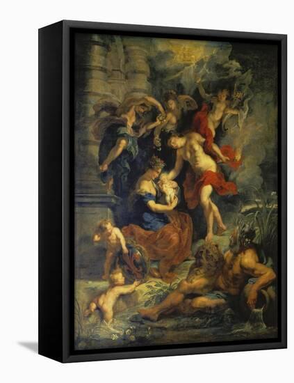 The Medici Cycle: the Birth of Marie De Medici, 1621-25-Peter Paul Rubens-Framed Stretched Canvas