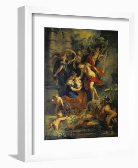 The Medici Cycle: the Birth of Marie De Medici, 1621-25-Peter Paul Rubens-Framed Giclee Print