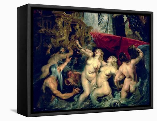 The Medici Cycle: The Disembarkation of Marie de Medici at Marseilles, 1600-Peter Paul Rubens-Framed Stretched Canvas