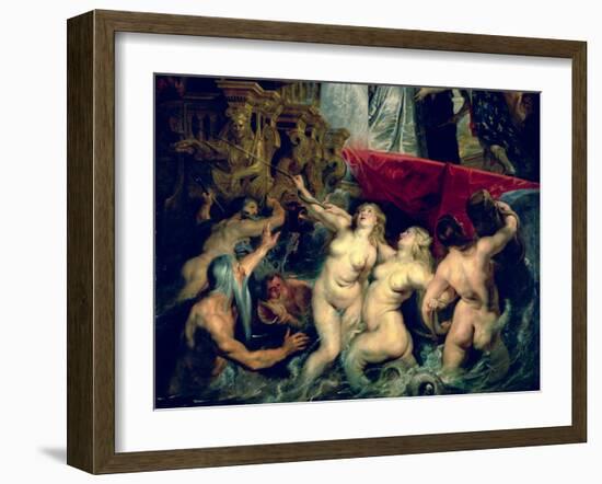 The Medici Cycle: The Disembarkation of Marie de Medici at Marseilles, 1600-Peter Paul Rubens-Framed Giclee Print