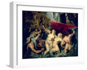 The Medici Cycle: The Disembarkation of Marie de Medici at Marseilles, 1600-Peter Paul Rubens-Framed Giclee Print