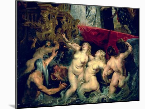 The Medici Cycle: The Disembarkation of Marie de Medici at Marseilles, 1600-Peter Paul Rubens-Mounted Giclee Print