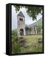 The medieval Abbey of San Pietro in Vallate, Piagno, Sondrio province, Lower Valtellina, Lombardy, -Roberto Moiola-Framed Stretched Canvas