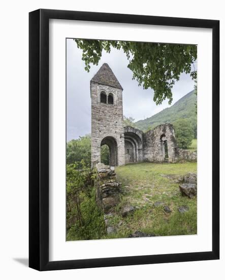 The medieval Abbey of San Pietro in Vallate, Piagno, Sondrio province, Lower Valtellina, Lombardy, -Roberto Moiola-Framed Photographic Print