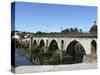 The Medieval Arched Stone Bridge across the River Lima at the Town of Ponte Da Barca, Minho, Portug-Stuart Forster-Stretched Canvas