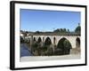 The Medieval Arched Stone Bridge across the River Lima at the Town of Ponte Da Barca, Minho, Portug-Stuart Forster-Framed Photographic Print