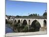 The Medieval Arched Stone Bridge across the River Lima at the Town of Ponte Da Barca, Minho, Portug-Stuart Forster-Mounted Photographic Print
