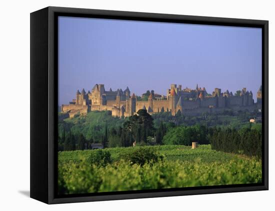 The Medieval City of Carcassonne, Aude, Languedoc-Roussillon, France, Europe-J P De Manne-Framed Stretched Canvas