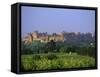 The Medieval City of Carcassonne, Aude, Languedoc-Roussillon, France, Europe-J P De Manne-Framed Stretched Canvas