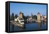 The Medieval Fortifications on River Ill-null-Framed Stretched Canvas