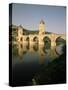 The Medieval Pont Valentre Over the River Lot, Cahors, Lot, Midi Pyrenees, France-David Hughes-Stretched Canvas