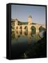 The Medieval Pont Valentre Over the River Lot, Cahors, Lot, Midi Pyrenees, France-David Hughes-Framed Stretched Canvas