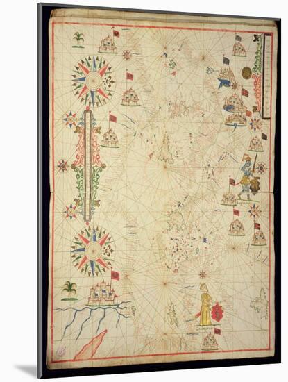 The Mediterranean Basin, from a Nautical Atlas, 1646 (Ink on Vellum) (See also 330937-330938)-Italian-Mounted Giclee Print