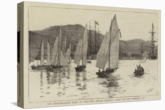The Mediterranean Fleet at Sigri, the Annual Regatta, Start for the Admiral's Cup-William Lionel Wyllie-Stretched Canvas
