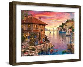 The Mediterranean Harbour-Dominic Davison-Framed Art Print