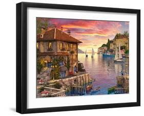 The Mediterranean Harbour-Dominic Davison-Framed Art Print