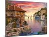 The Mediterranean Harbour-Dominic Davison-Mounted Art Print