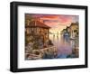 The Mediterranean Harbour-Dominic Davison-Framed Art Print