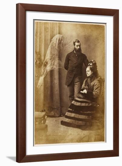 The Medium Stainton Moses, with Mrs Speer and an Unidentified Spirit Figure-null-Framed Photographic Print