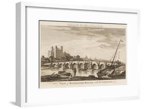 The Medway Bridge and the Castle-null-Framed Art Print