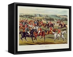 The Meet', Plate I from 'Fox Hunting', 1838 (Hand-Coloured Aquatint)-Charles Hunt-Framed Stretched Canvas