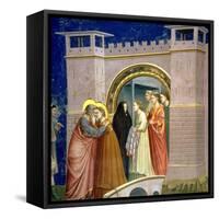 The Meeting at the Golden Gate, circa 1305 Gate in Jerusalem, circa 1305-Giotto di Bondone-Framed Stretched Canvas