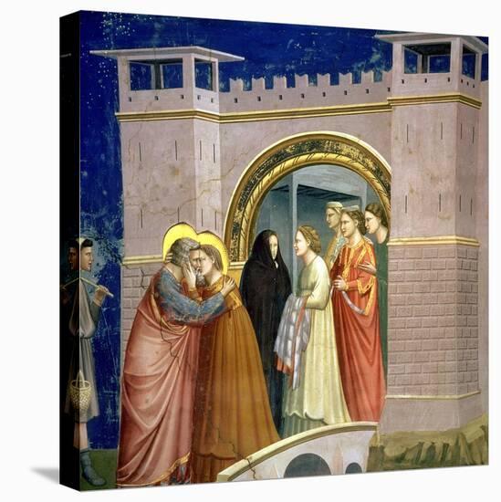 The Meeting at the Golden Gate, circa 1305 Gate in Jerusalem, circa 1305-Giotto di Bondone-Stretched Canvas